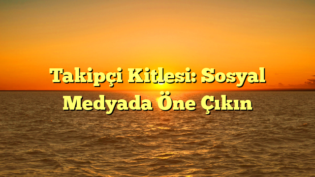 Takipçi Kitlesi: Sosyal Medyada Öne Çıkın